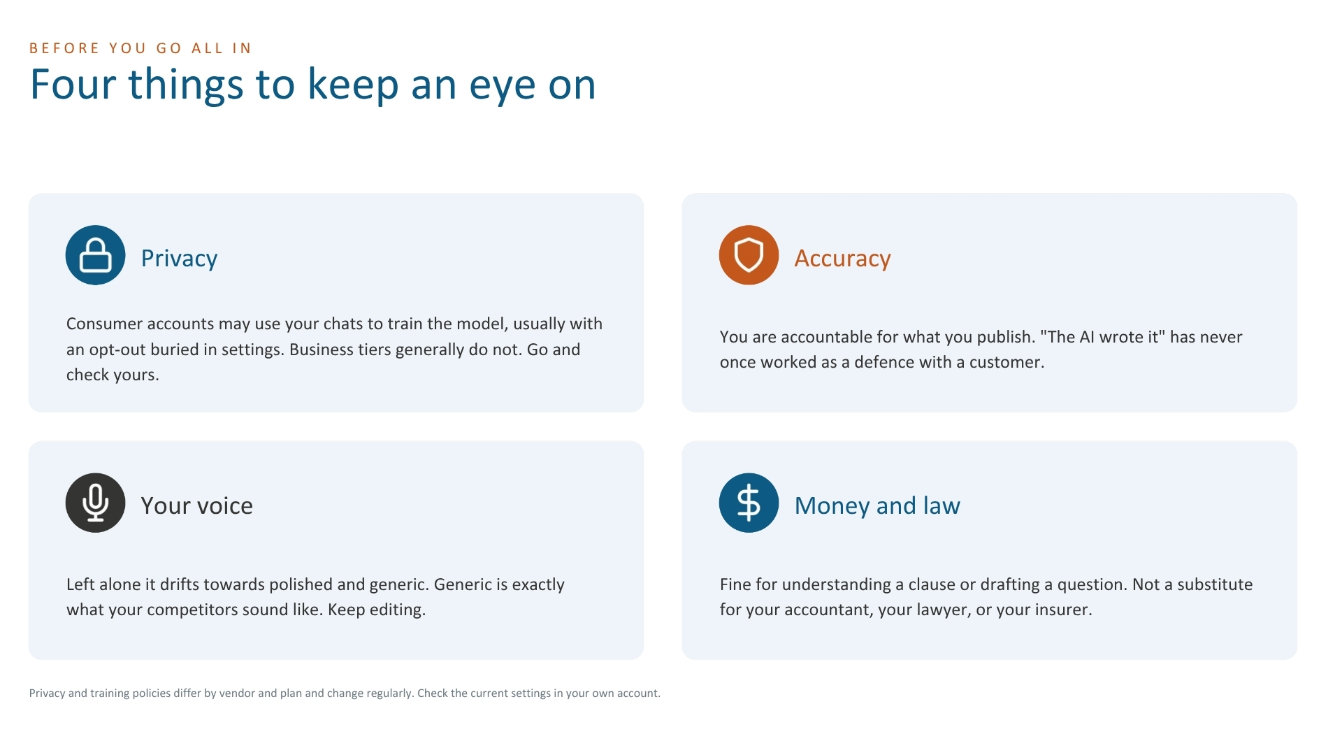 Sabine Grant keynote slide 4 tips